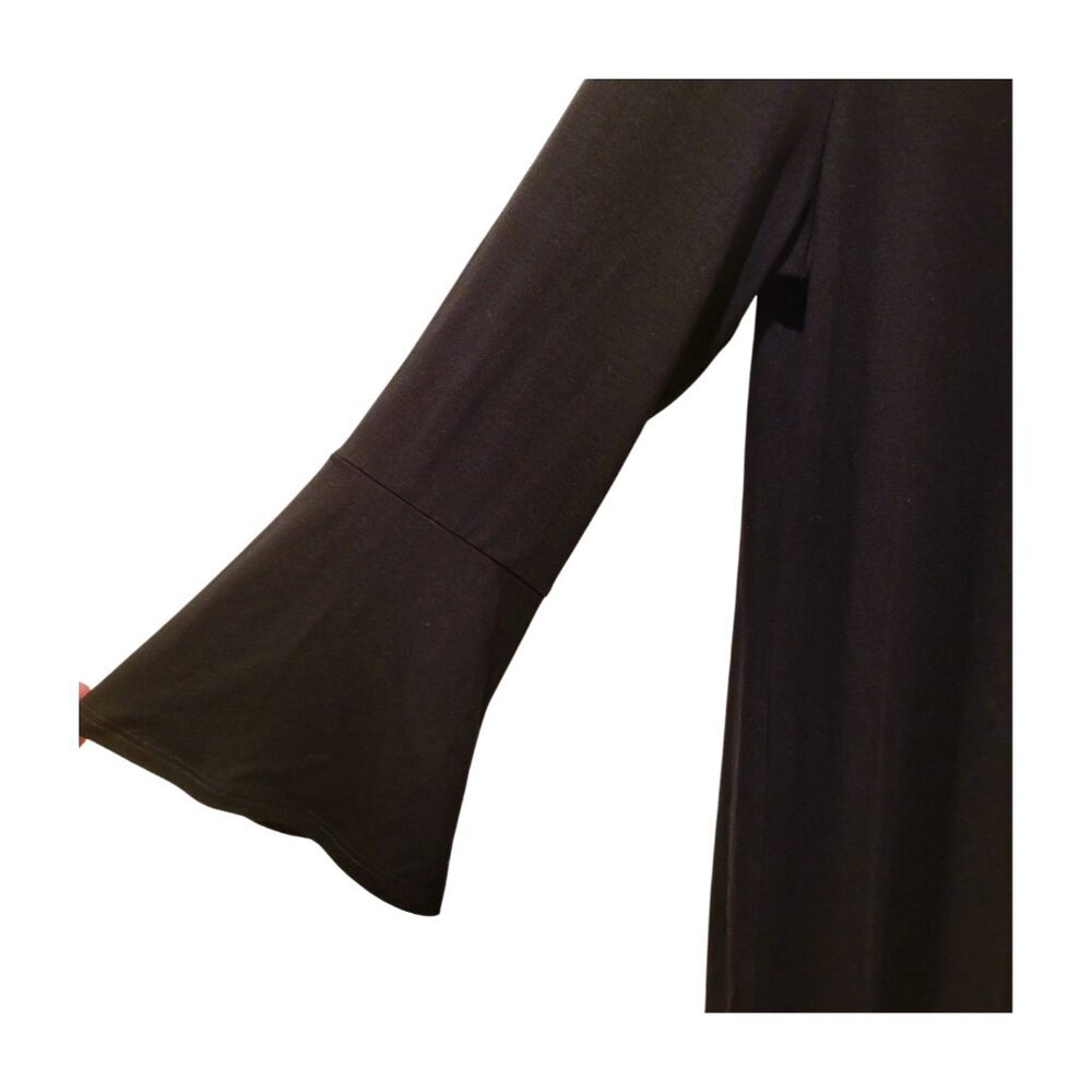 EILEEN FISHER Black Knee Length Casual Minimalist Travel Lounge Dress Size M - Picture 5 of 6